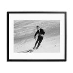 Gianni Agnelli Skiing Framed Print - Black Frame