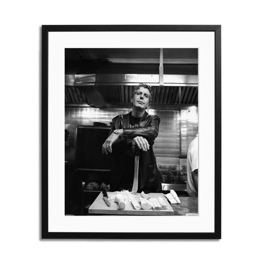 Anthony Bourdain in the Kitchen Framed Print