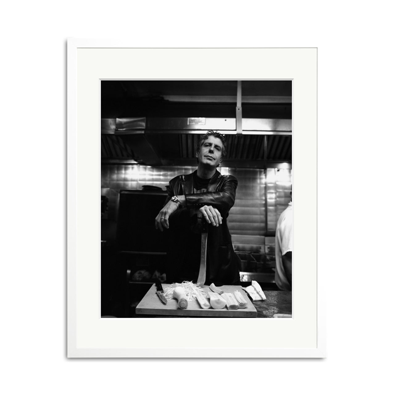 Anthony Bourdain in the Kitchen Framed Print