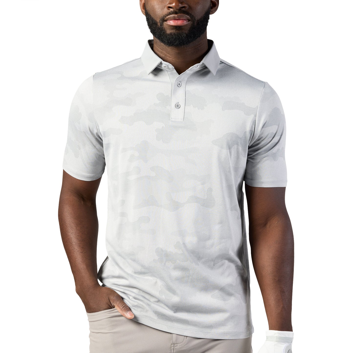 Asher Golf Jacquard Camo Polo