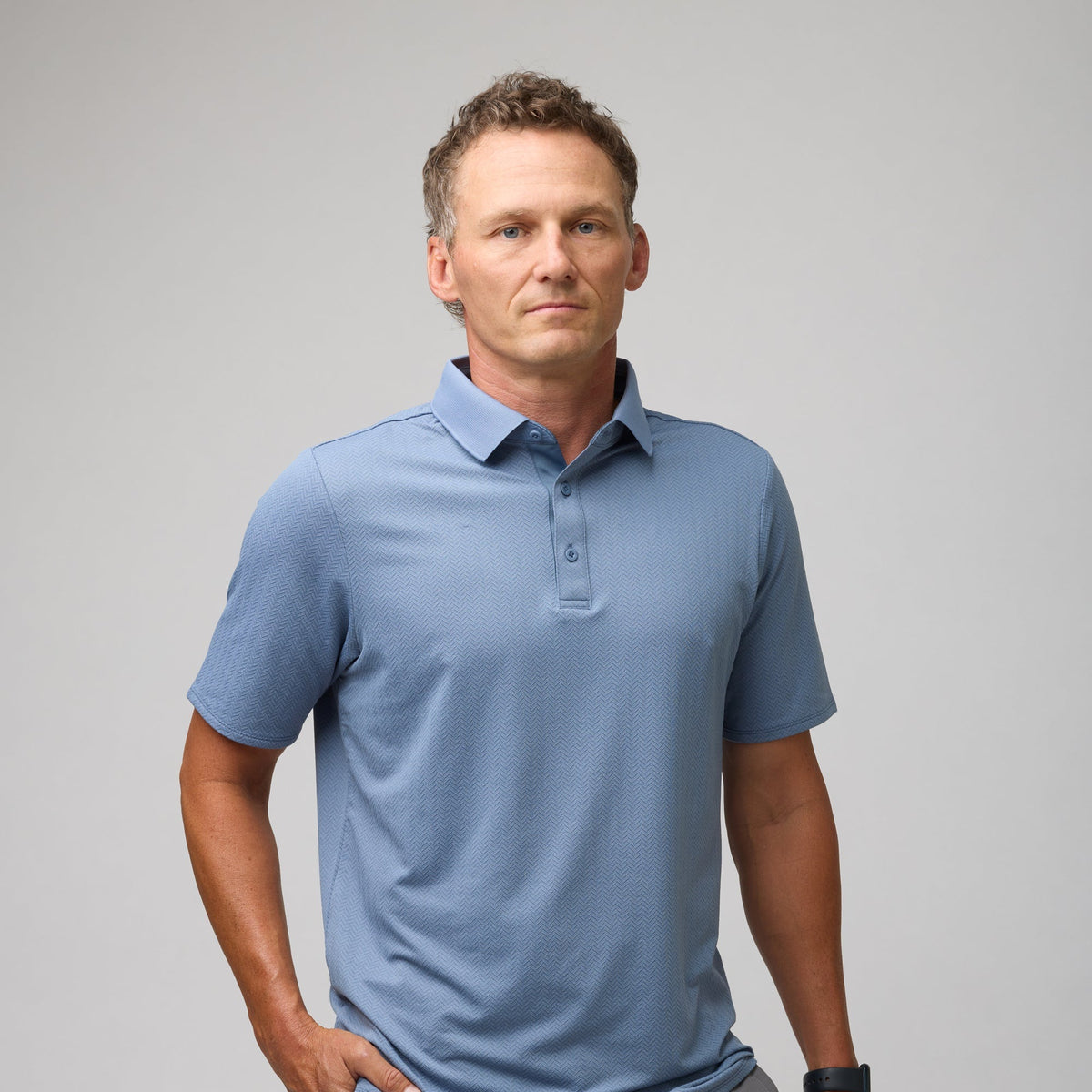 Asher Golf Herringbone Polo