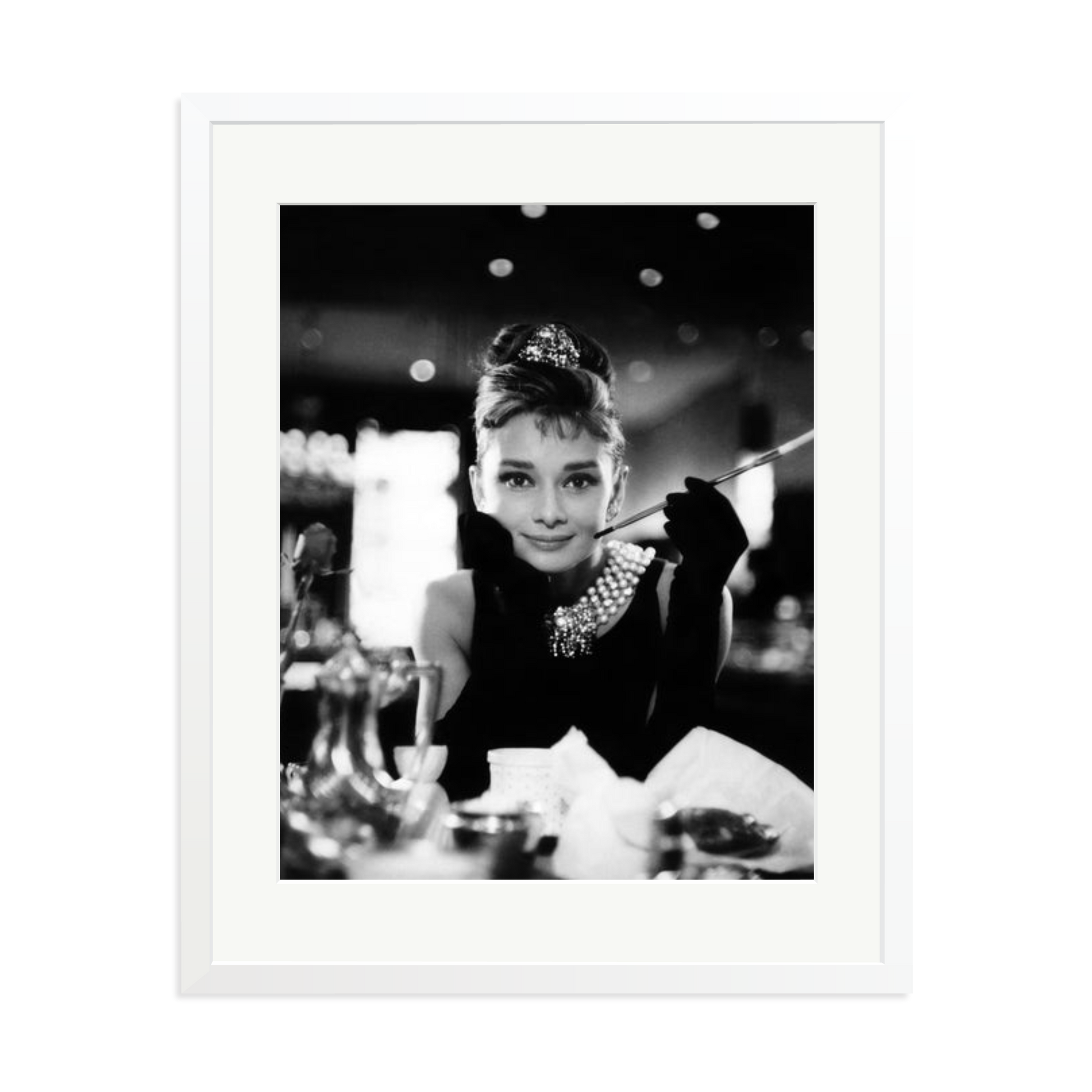 Audrey Hepburn Framed Print White XL