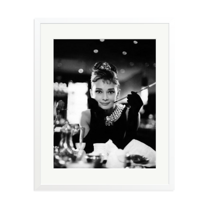 Audrey Hepburn Framed Print White XL