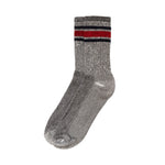 American Trench Merino Activity Crew Socks - grey with navy/red