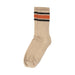 American Trench Merino Activity Crew Socks - tan with navy/rust