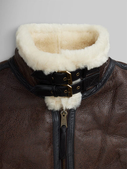 Alpha Industries B-3 Sherpa Leather Bomber Jacket