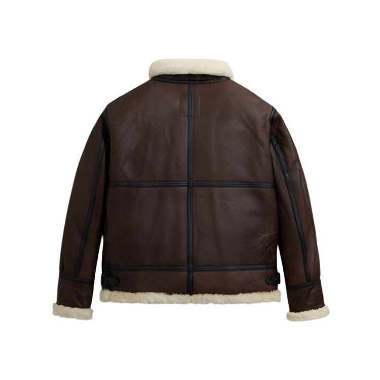 ALPHA INDUSTRIES B-3 SHERPA LEATHER BOMBER JACKET