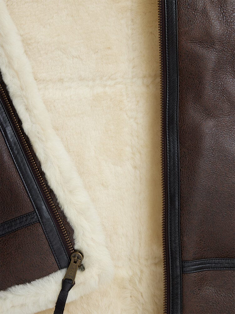 Alpha Industries B-3 Sherpa Leather Bomber Jacket