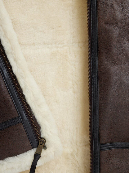 Alpha Industries B-3 Sherpa Leather Bomber Jacket