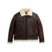 ALPHA INDUSTRIES B-3 SHERPA LEATHER BOMBER JACKET - BROWN