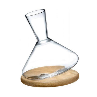 Nude Glass Balance Wine Decanter With Wooden Base