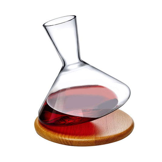 Nude Glass Balance Wine Decanter With Wooden Base