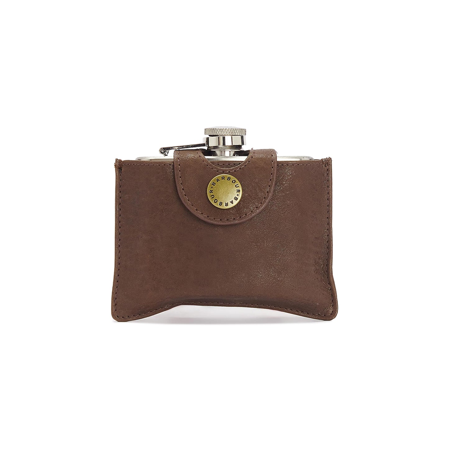 Barbour Leather Wrapped Hinged Flask