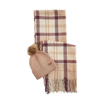 Barbour Dover Beanie & Scarf Gift Set - Muted Cabernet