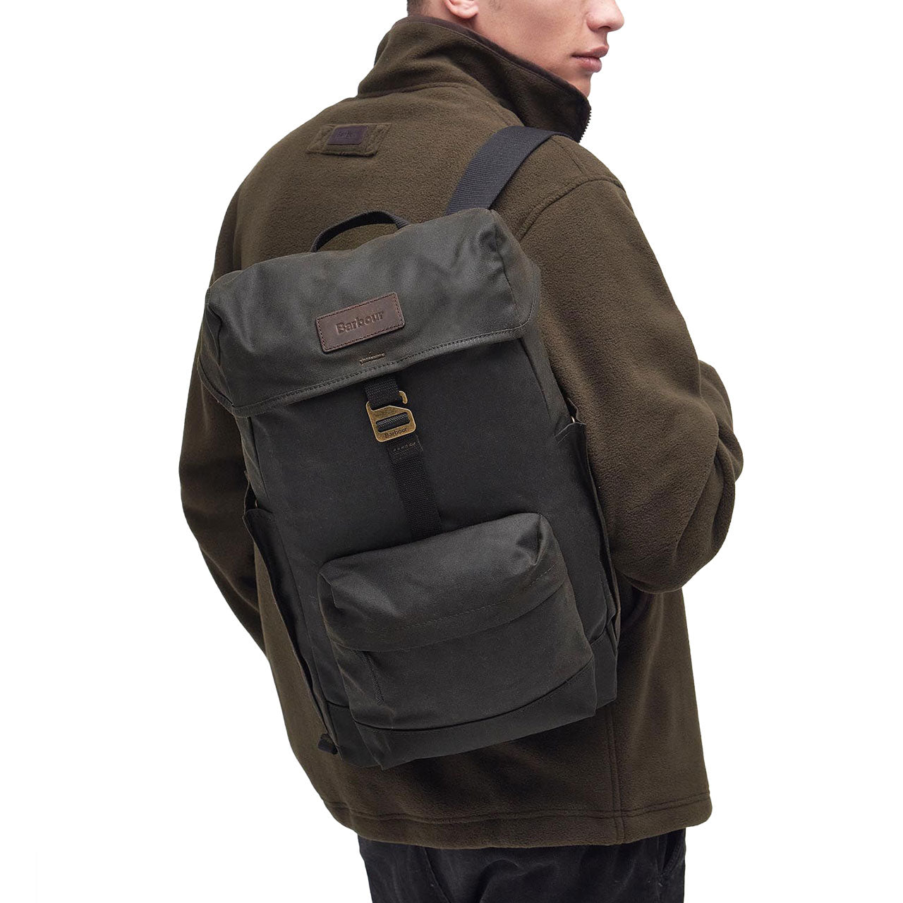 Shop the Barbour Essential Wax Messenger Bag in Olive