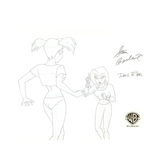 The New Batman Adventures Signed Original Production Drawing: Harley, Ivy