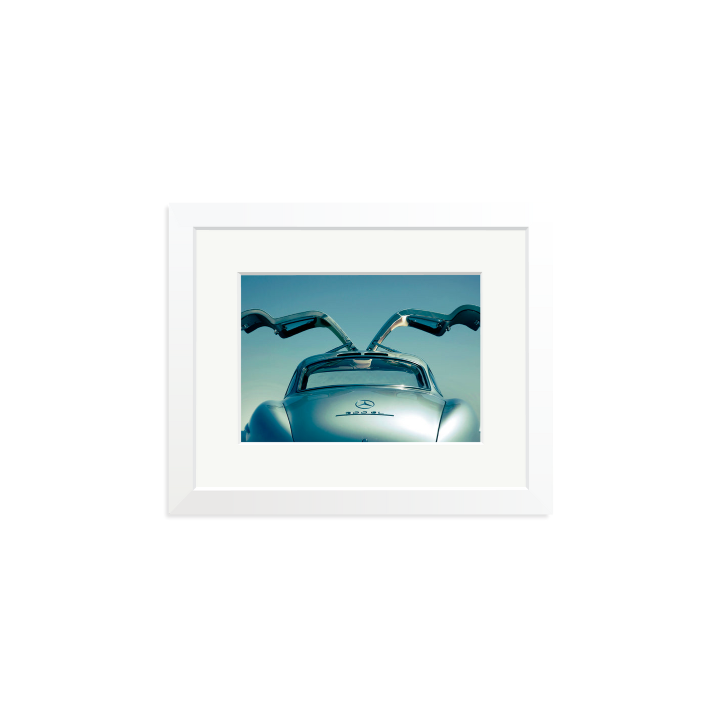 Mercedes Benz 300SL Gullwing Framed Print White Small