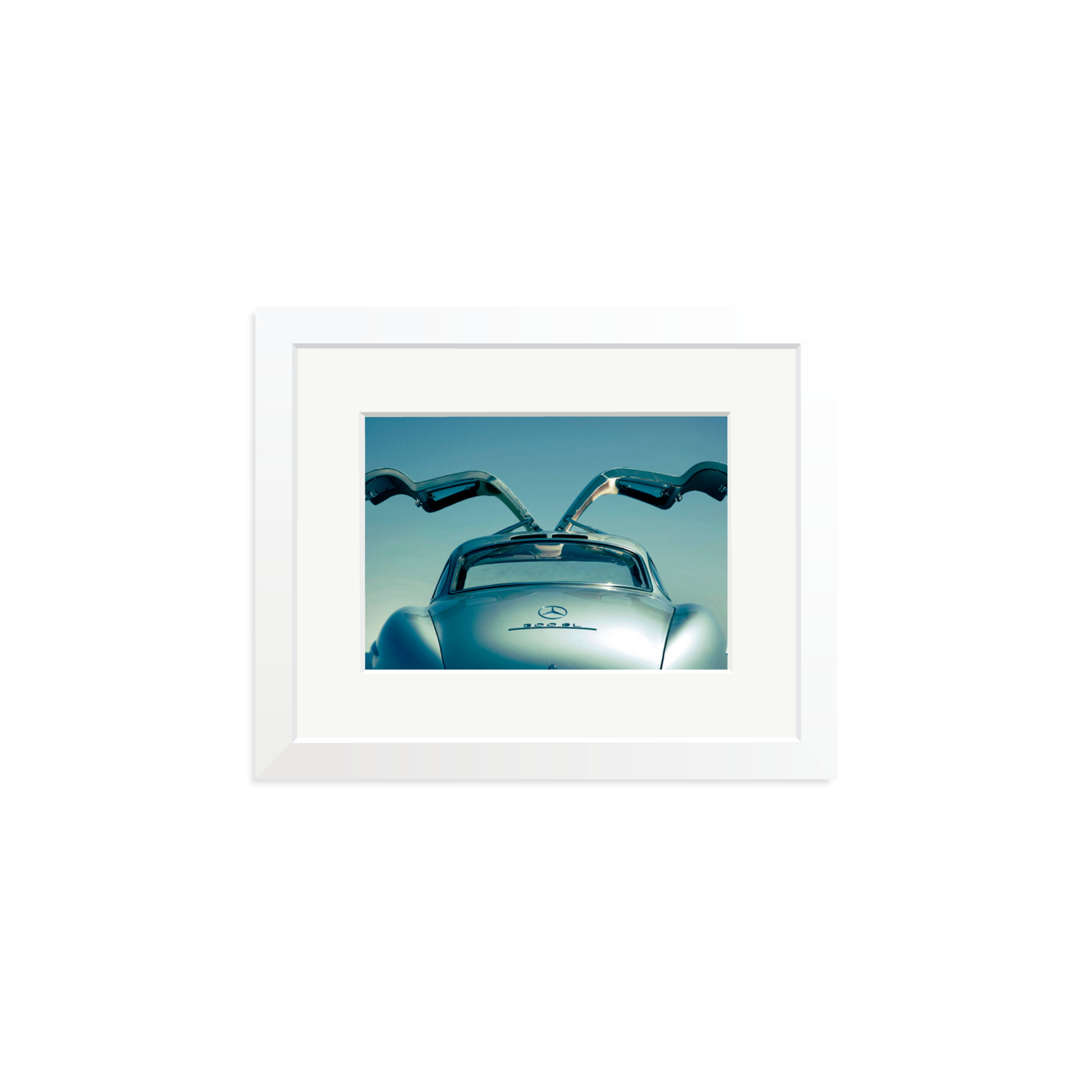 Mercedes Benz 300SL Gullwing Framed Print White Small