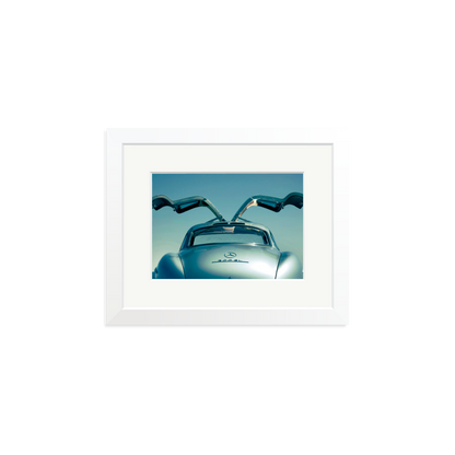 Mercedes Benz 300SL Gullwing Framed Print White Small