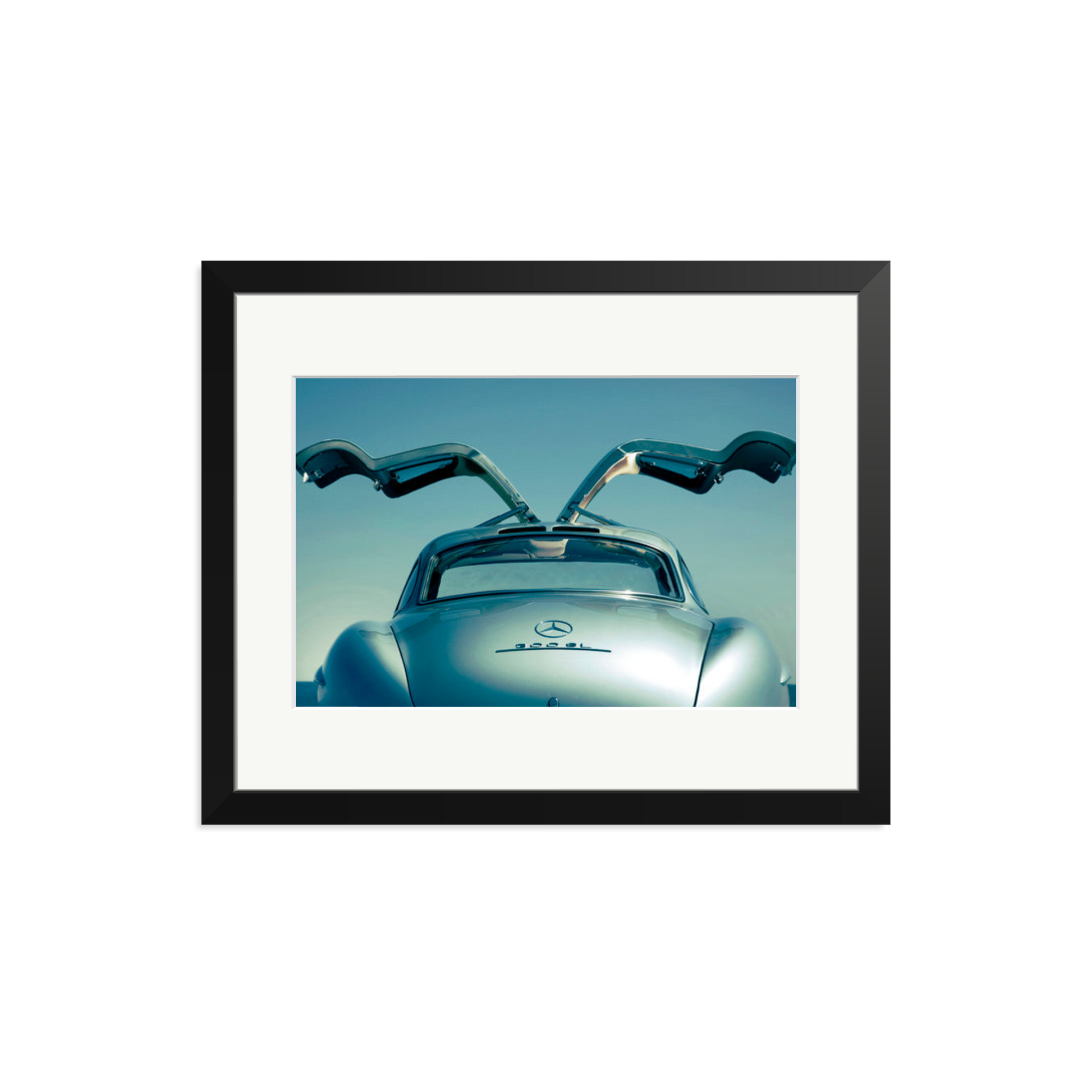 Mercedes Benz 300SL Gullwing Framed Print Black Medium