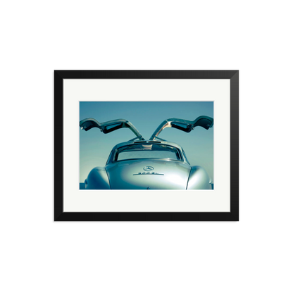 Mercedes Benz 300SL Gullwing Framed Print Black Medium