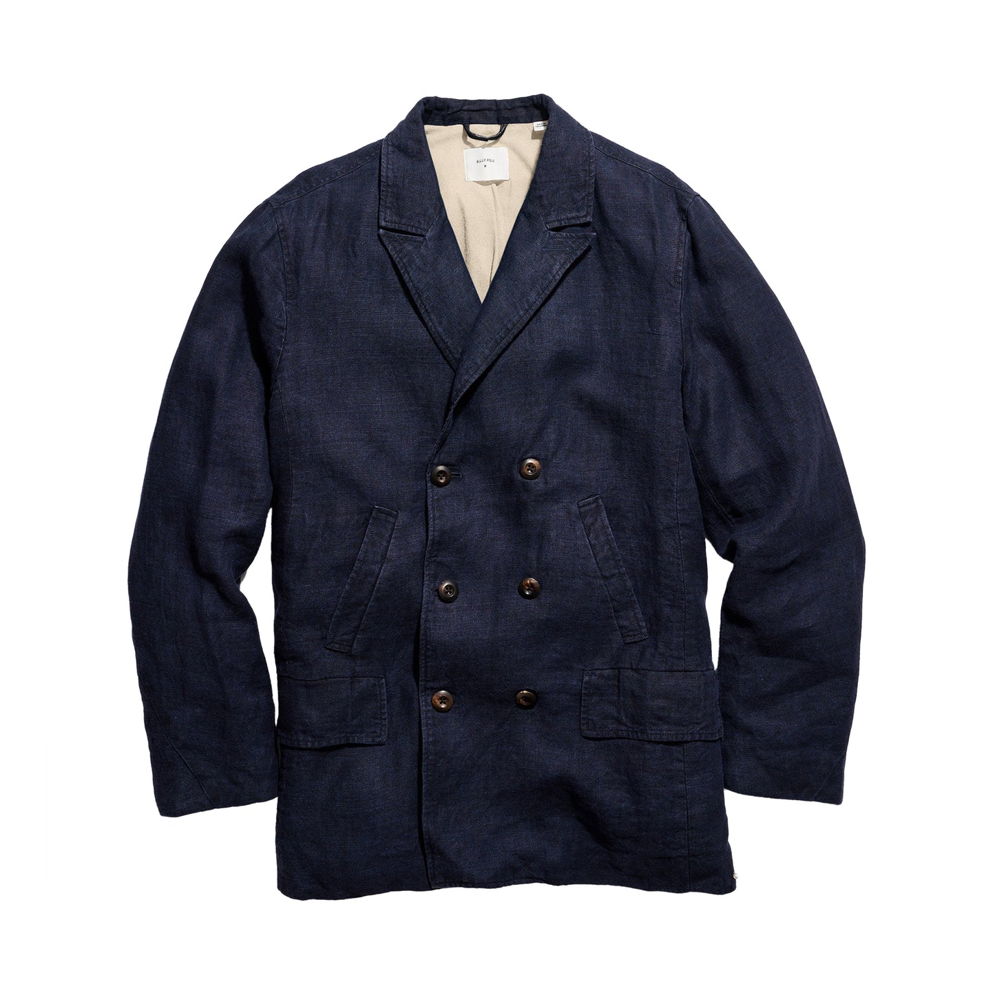Billy Reid Canvas Linen Bond Peacoat Navy