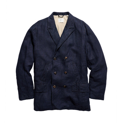 Billy Reid Canvas Linen Bond Peacoat