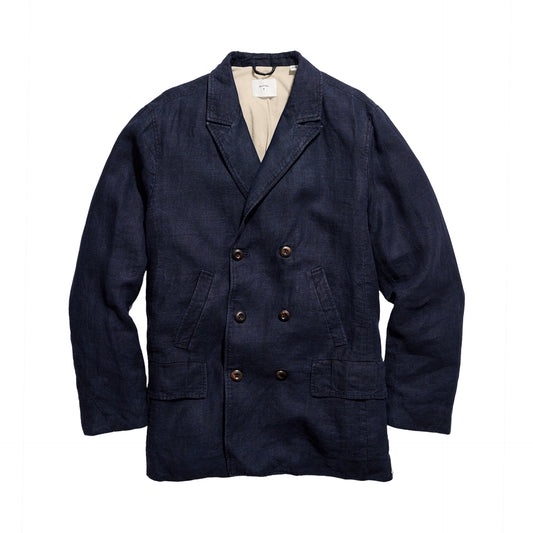 Billy Reid Canvas Linen Bond Peacoat