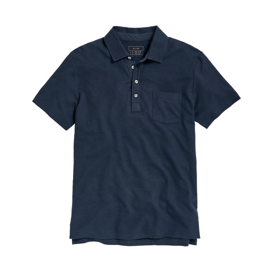 Billy Reid Pique Pensacola Polo Carbon Blue