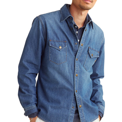 Billy Reid Shoals Light Indigo Denim Shirt