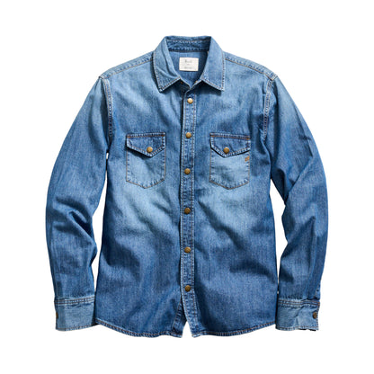 Billy Reid Shoals Light Indigo Denim Shirt Light Indigo