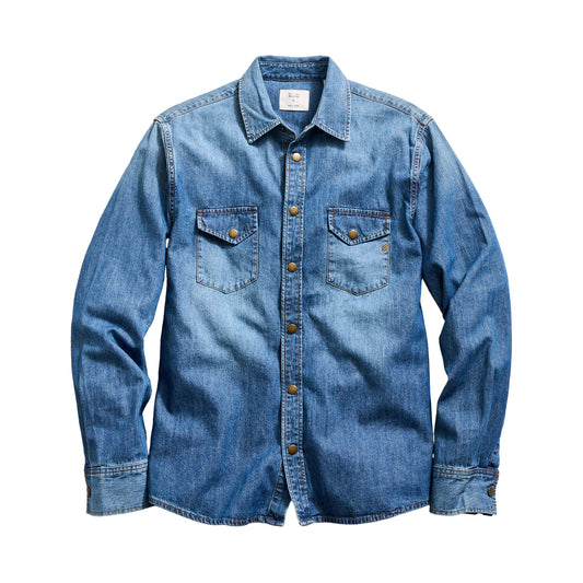 Billy Reid Shoals Light Indigo Denim Shirt Light Indigo