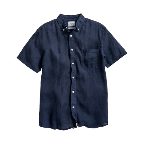 Billy Reid Short Sleeve Linen Tuscumbia Shirt Button Down