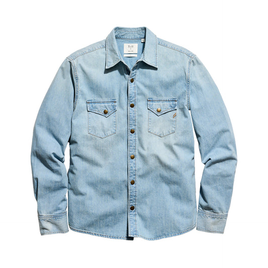 Billy Reid Washed Shoals Denim Shirt Denim Wash