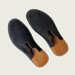 Mr. Grumpy Leather Slippers - Black