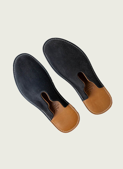 Mr. Grumpy Leather Slippers Black