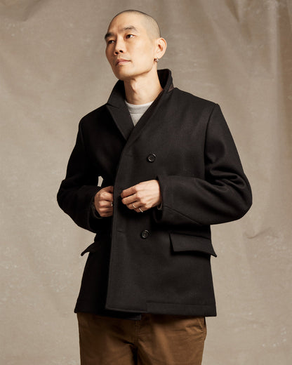 Billy Reid Black Bond Peacoat