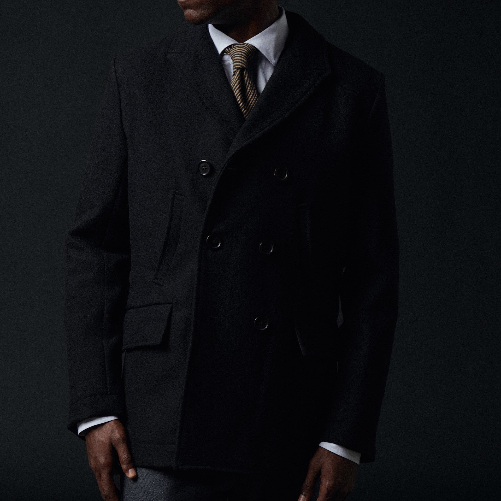 Billy Reid Black Bond Peacoat