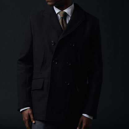 Billy Reid Black Bond Peacoat