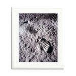 Apollo 11 Bootprint Framed Print - White Frame