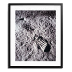 Apollo 11 Bootprint Framed Print - Black Frame