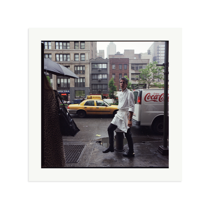 Anthony Bourdain outside Les Halles Framed Print Print Only XL
