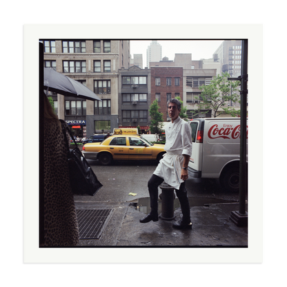 Anthony Bourdain outside Les Halles Framed Print Print Only XXL
