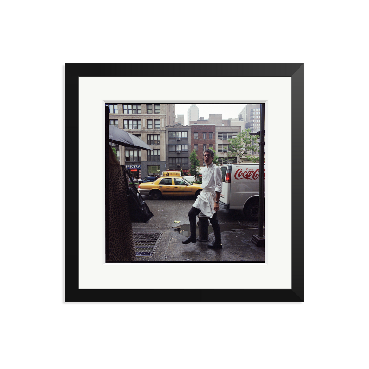 Anthony Bourdain outside Les Halles Framed Print Black Medium