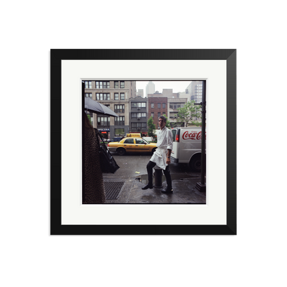 Anthony Bourdain outside Les Halles Framed Print Black Medium