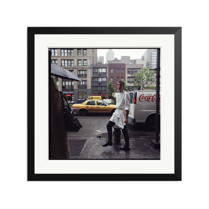 Anthony Bourdain outside Les Halles Framed Print Black Large