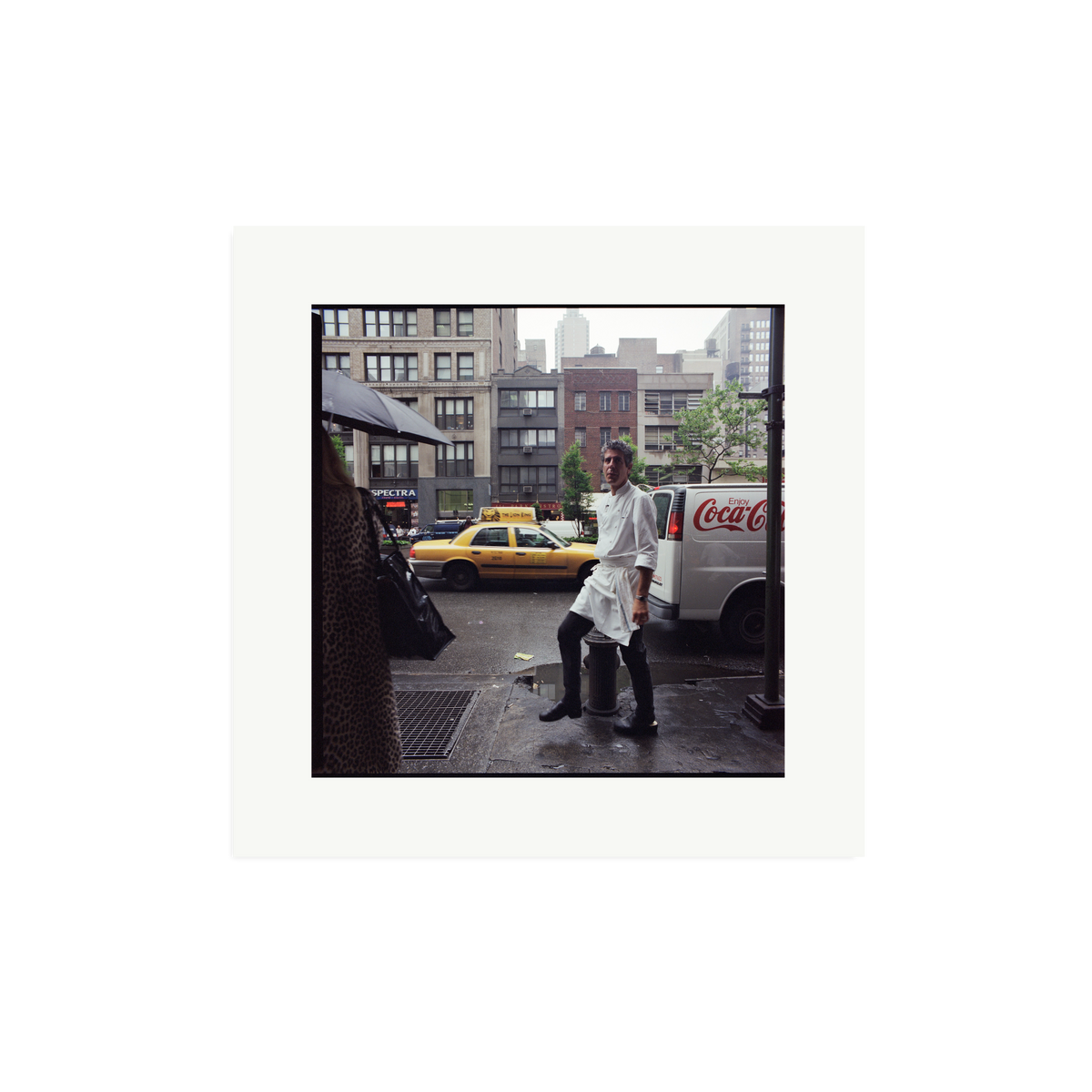 Anthony Bourdain outside Les Halles Framed Print Print Only Medium