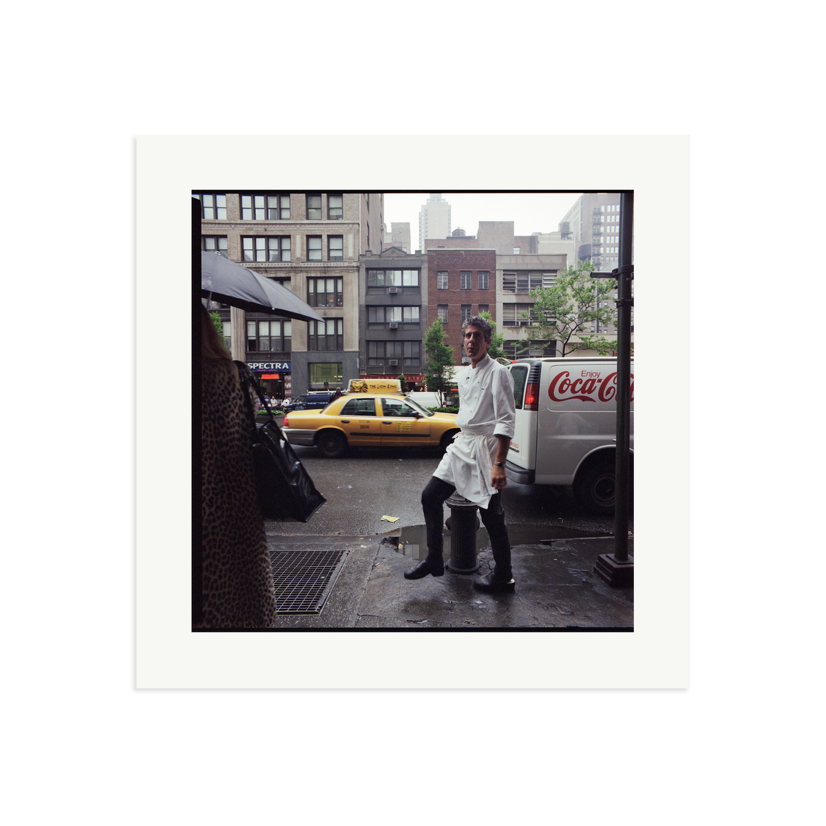 Anthony Bourdain outside Les Halles Framed Print Print Only Large