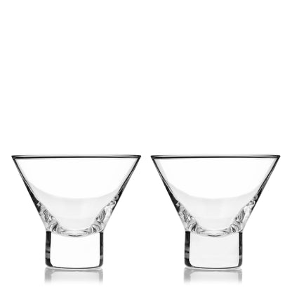 Raye Heavy Base Crystal Stemless Martini Glasses