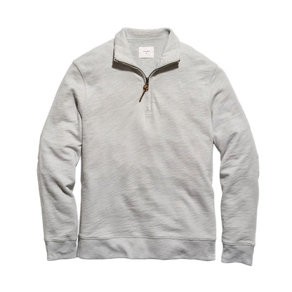 Billy Reid French Terry Half Zip - Silver